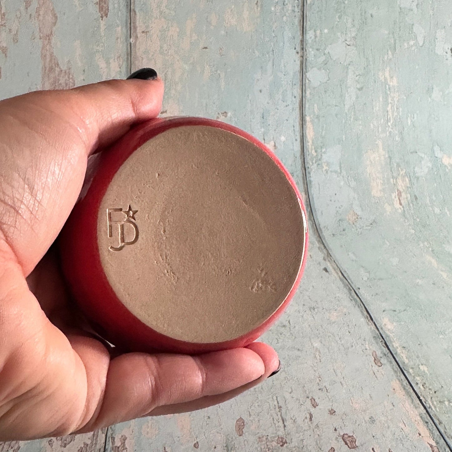 Handmade Ceramic Wine Cup, Coral Pink Tumbler - FJD Ceramics