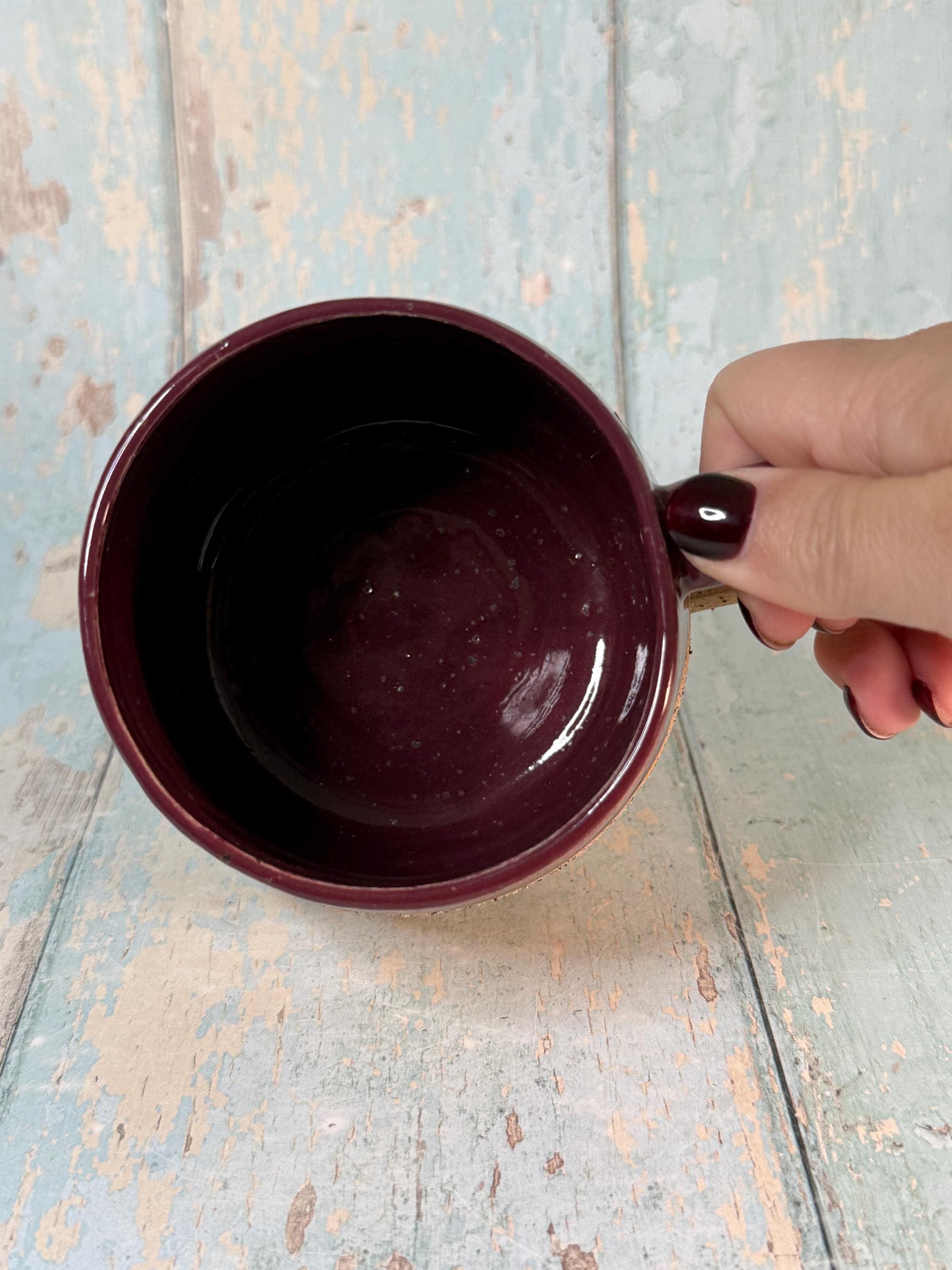 Plum Hedgehog Mug, Large Ceramic Cup