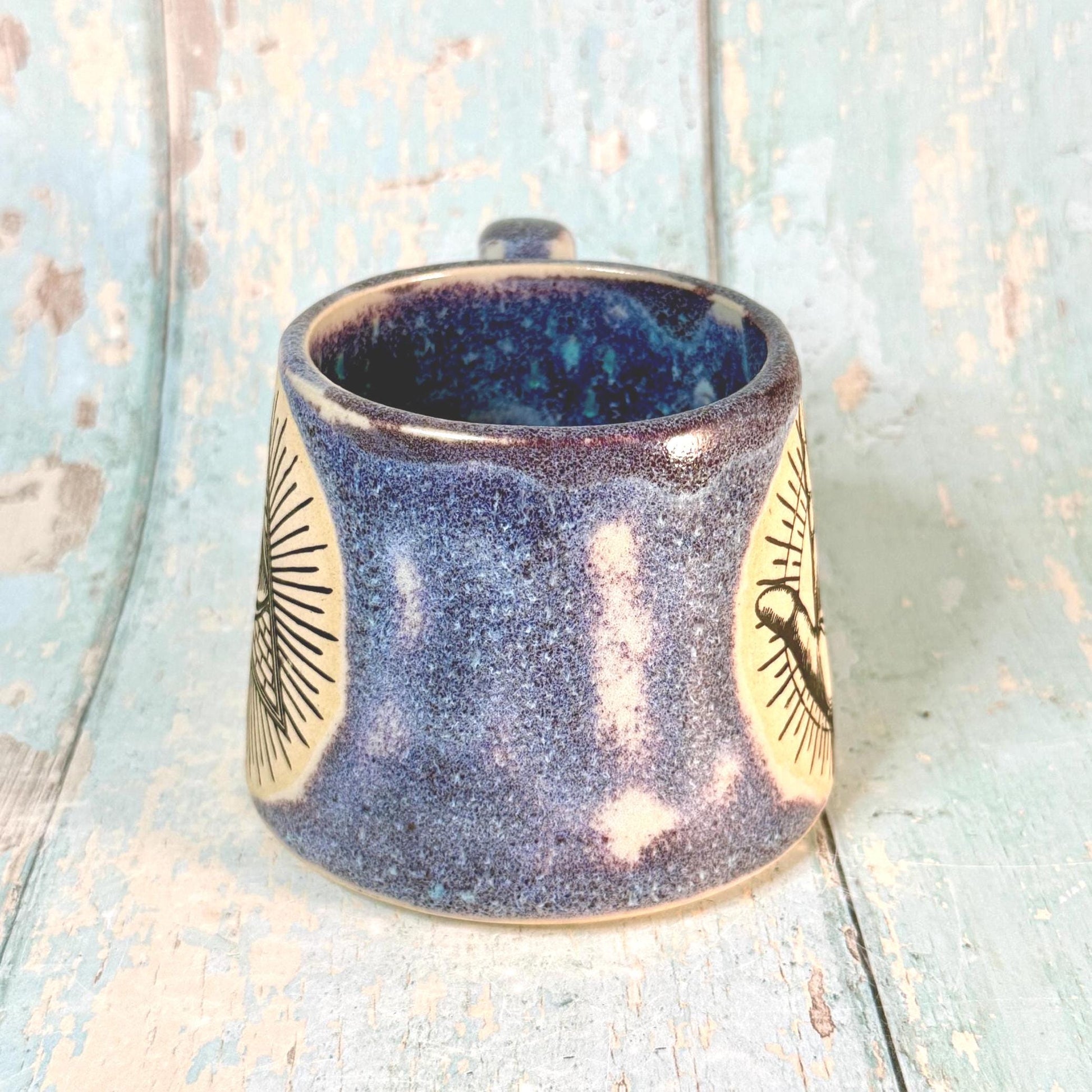 Purple Mystical Mug, Handmade Ceramic Cup - Second