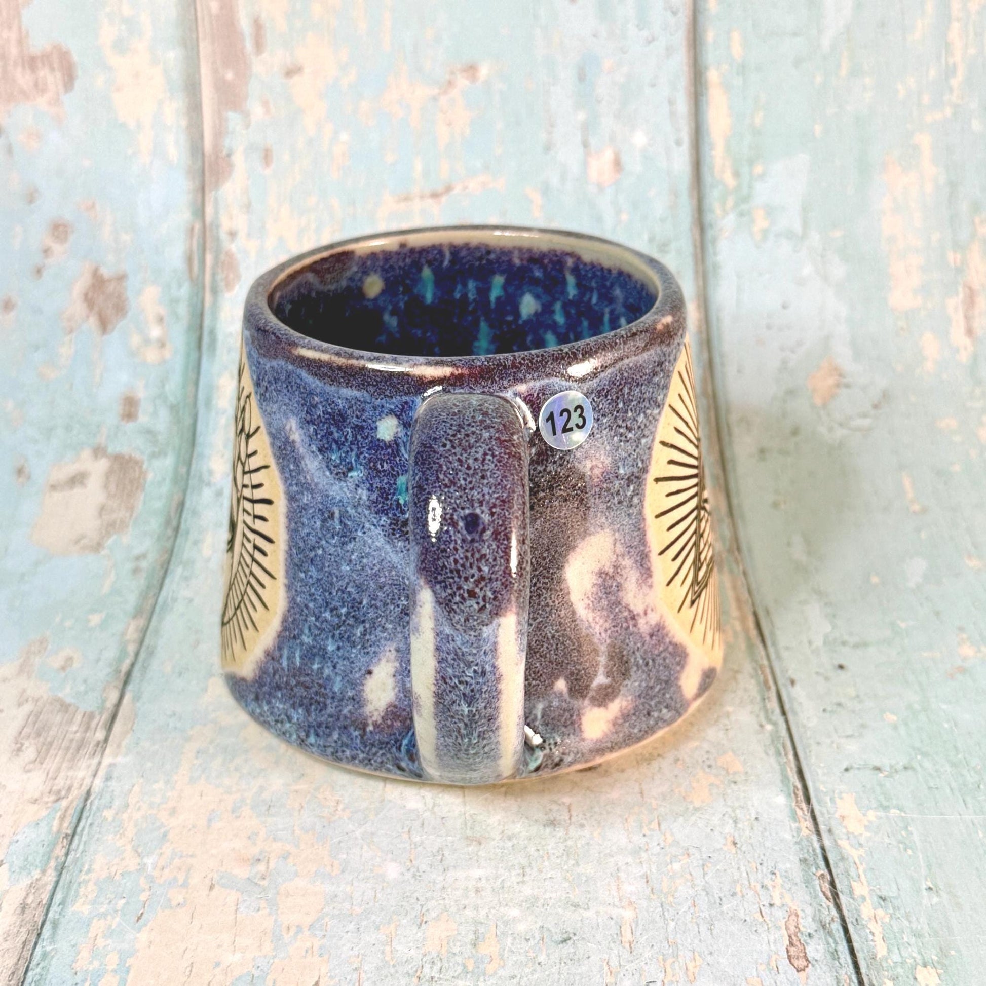 Purple Mystical Mug, Handmade Ceramic Cup - Second