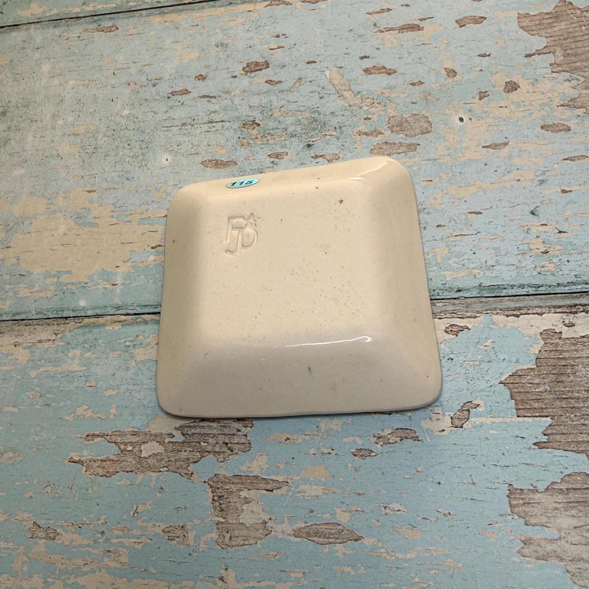 Small Black & White Sun and Moon Ring Dish, Handmade Square Ceramic Pot
