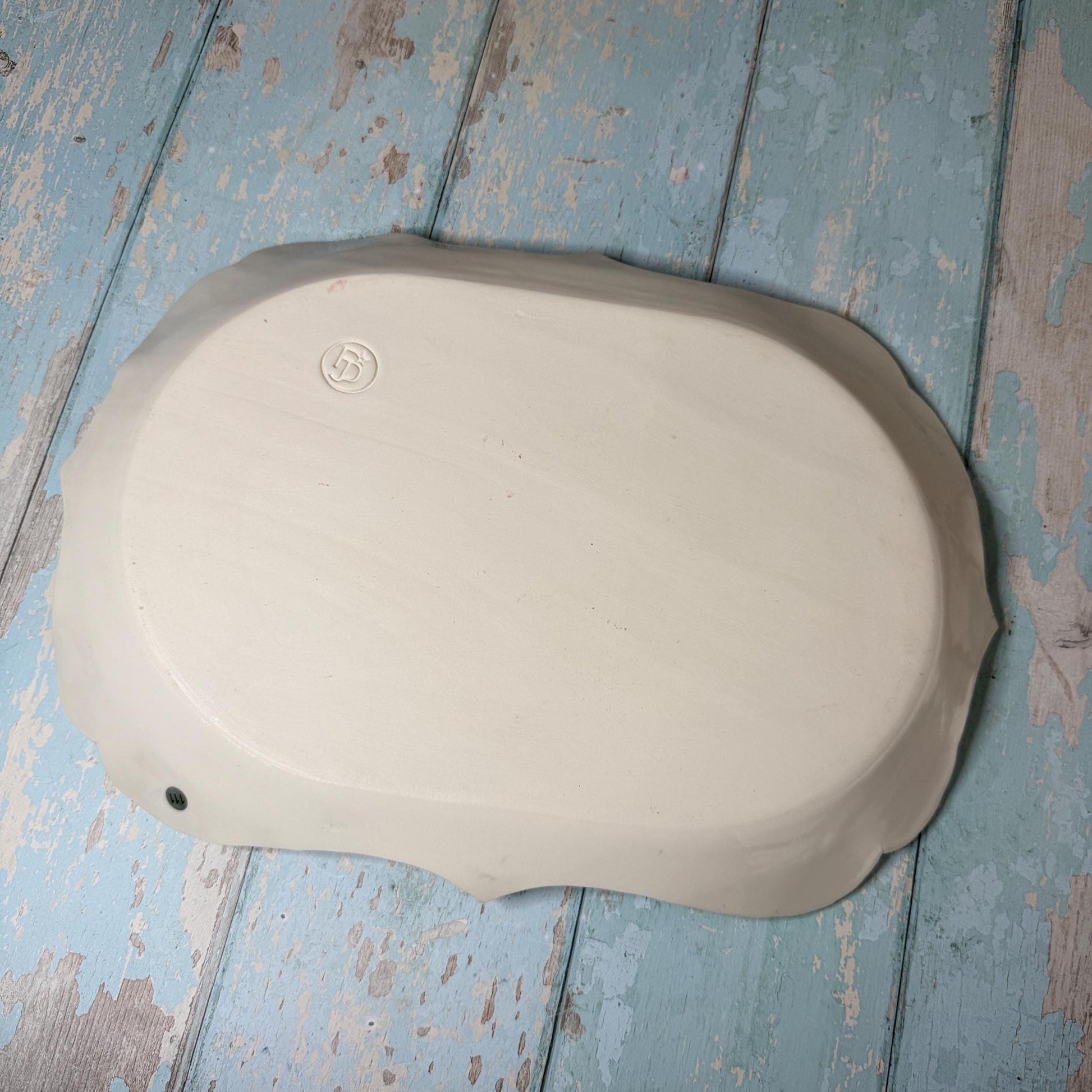 Green Avocado Platter, Large Handmade Rectangle Ceramic Plate