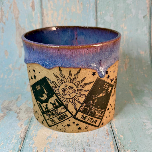 Purple Tarot Ceramic Planter, Indoor Plant Pot