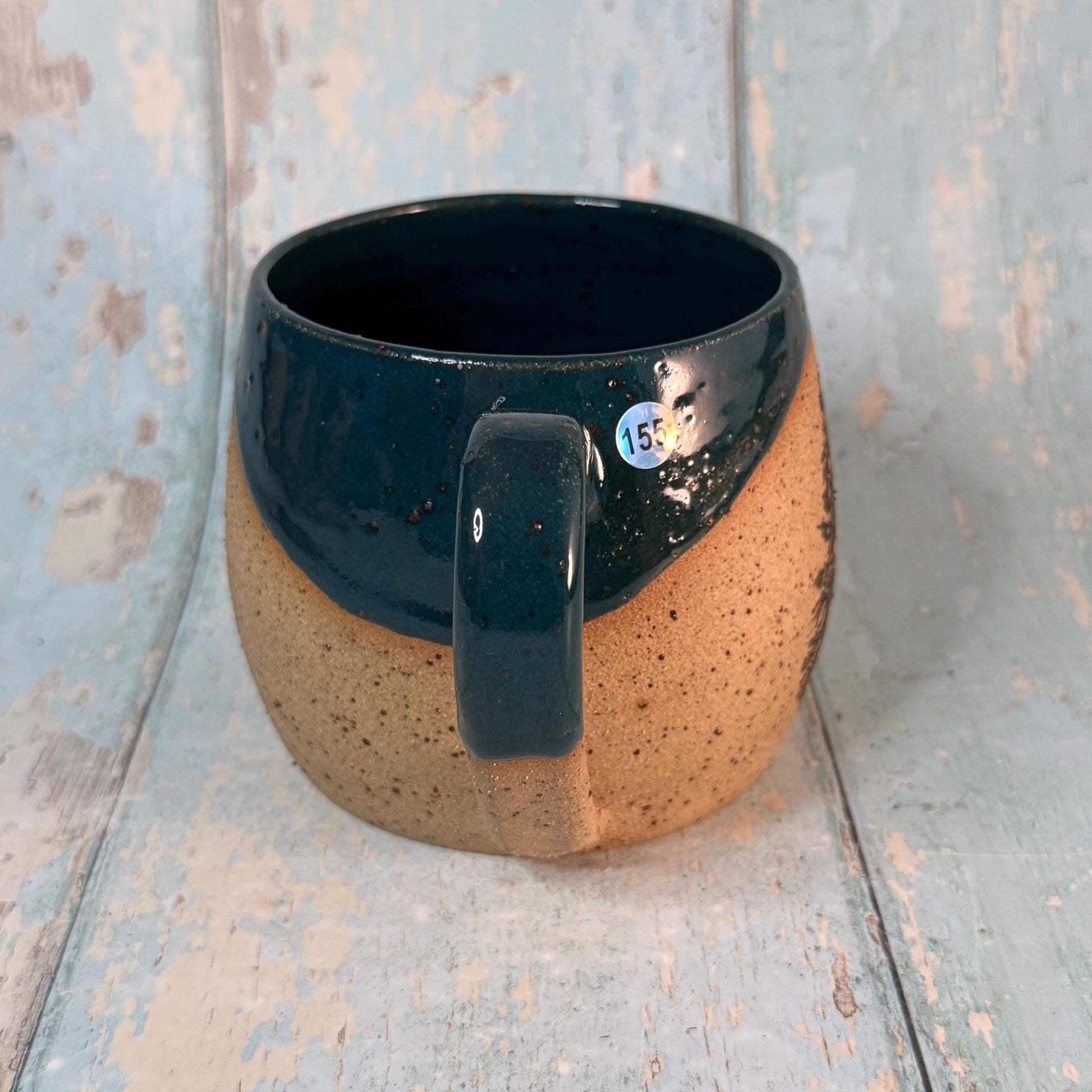 Green Christmas Tree Mug, Handmade Ceramic Cup
