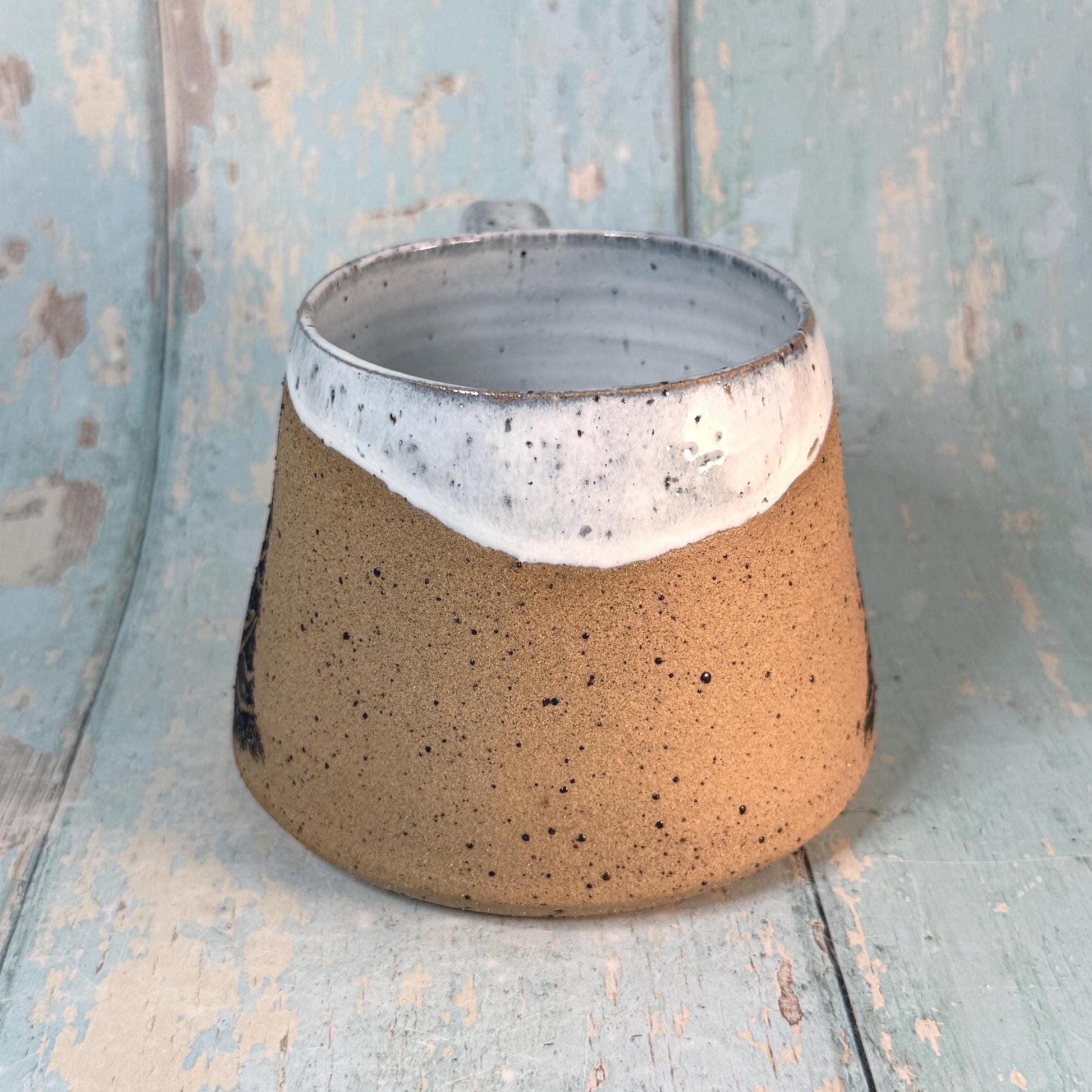 White Christmas Tree Mug, Handmade Ceramic Cup