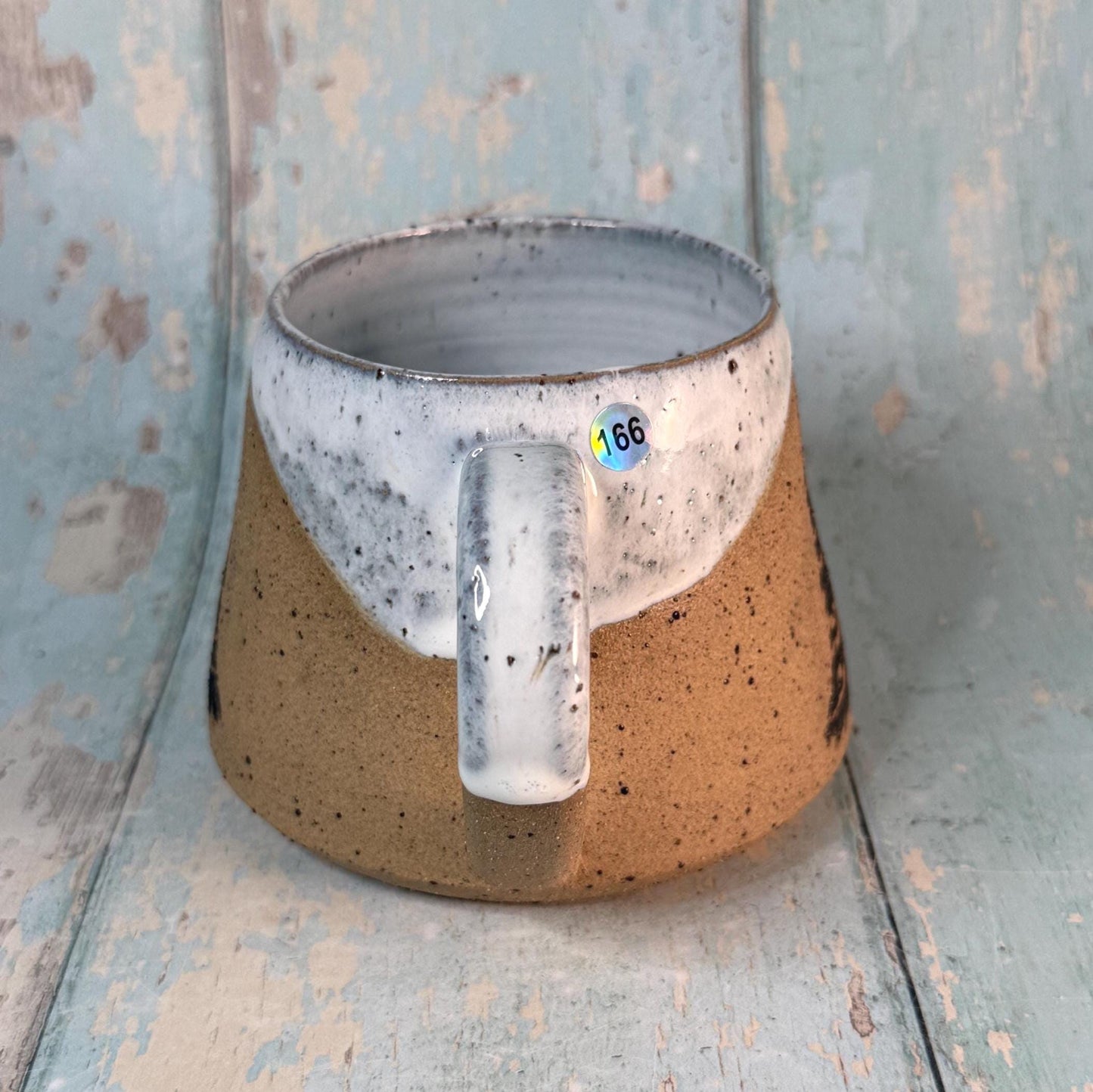 White Christmas Tree Mug, Handmade Ceramic Cup