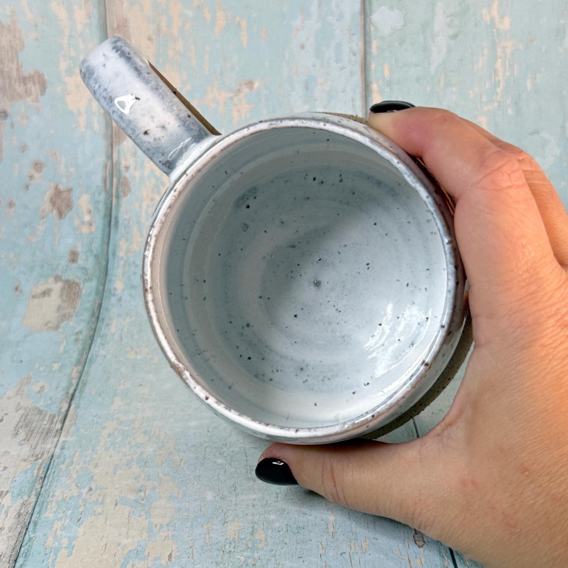 White Christmas Tree Mug, Handmade Ceramic Cup
