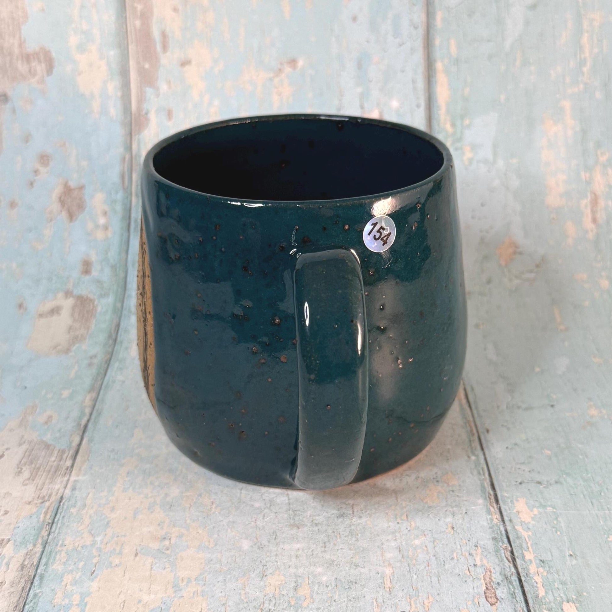 Green Christmas Tree Mug, Handmade Ceramic Cup