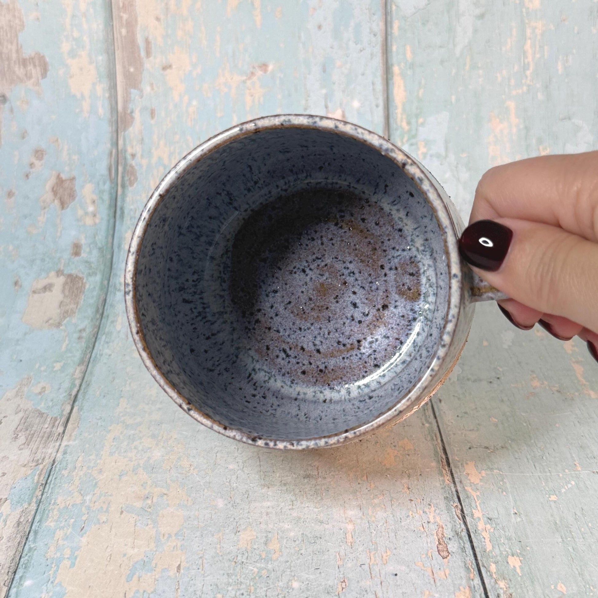 White Christmas Snowflake Mug, Handmade Ceramic Cup