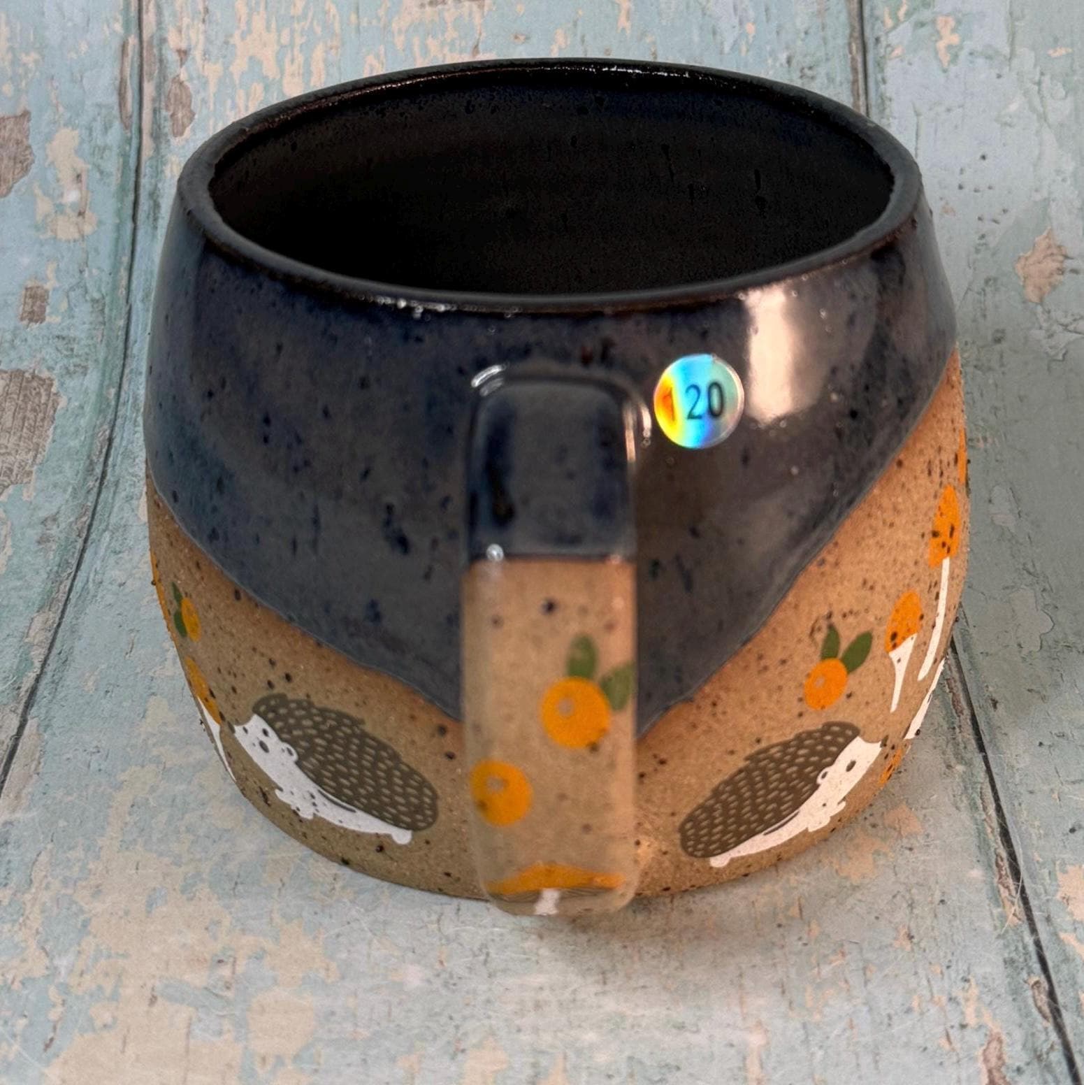 Grey Hedgehog Mug, Large Ceramic Cup