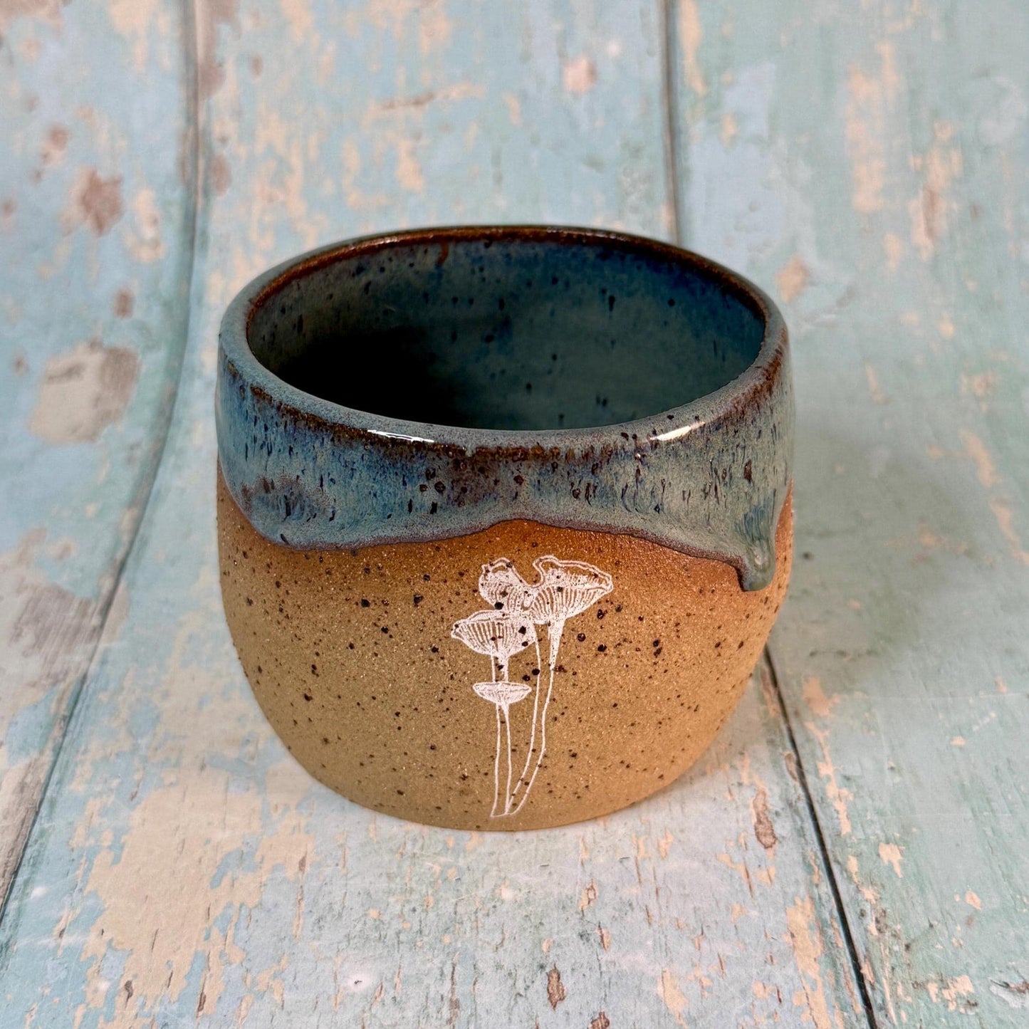 Grey Mushroom Mug, Fungi Ceramic Cup