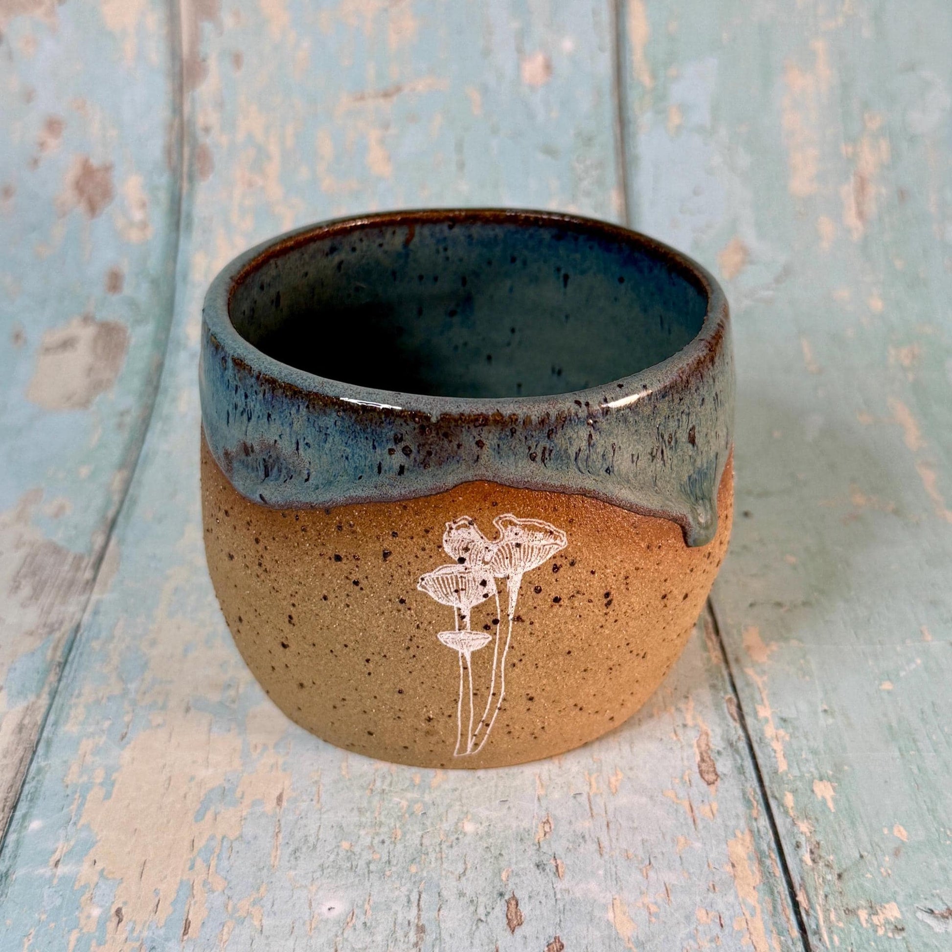 Grey Mushroom Mug, Fungi Ceramic Cup