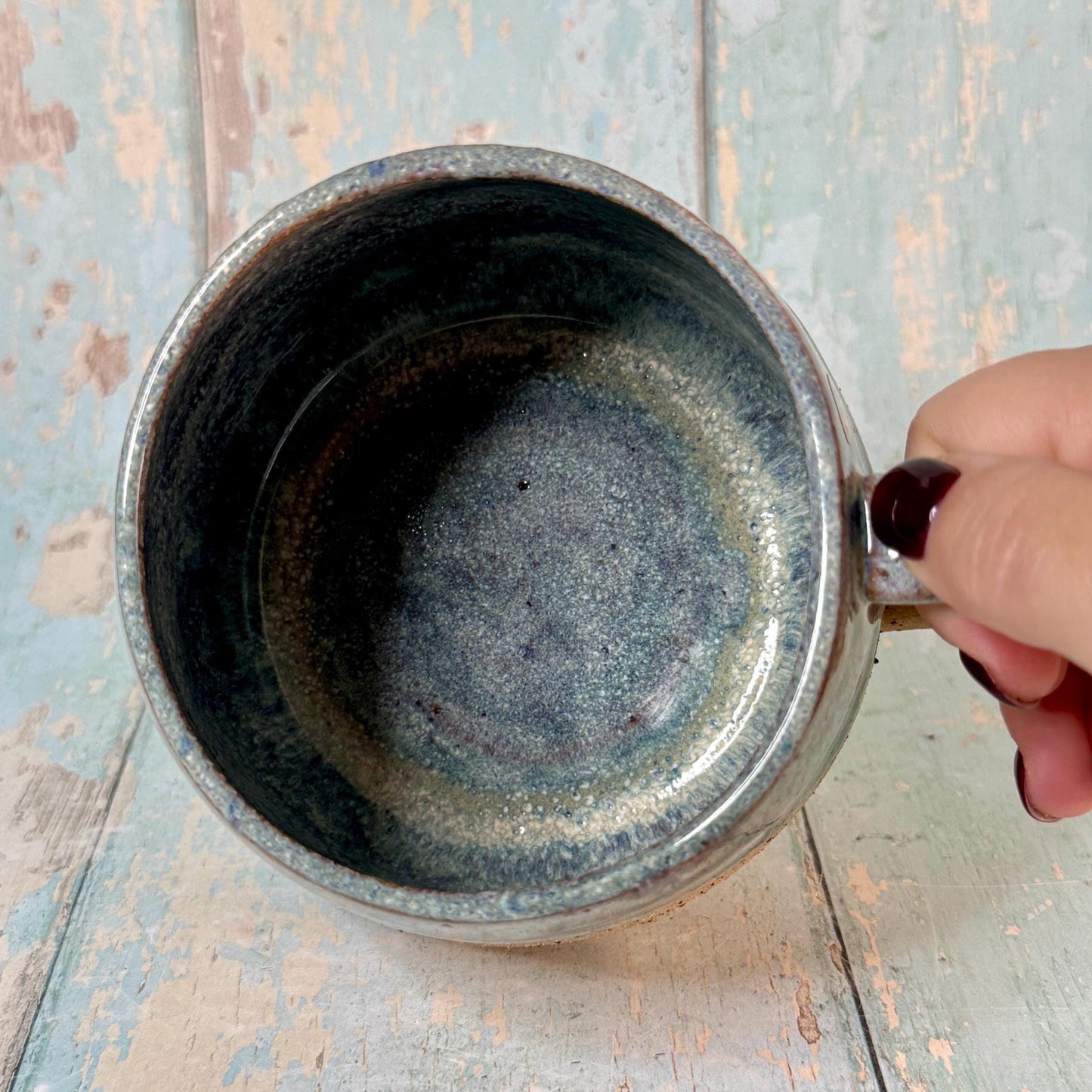 Blue Grey Hedgehog Mug, Large Ceramic Cup