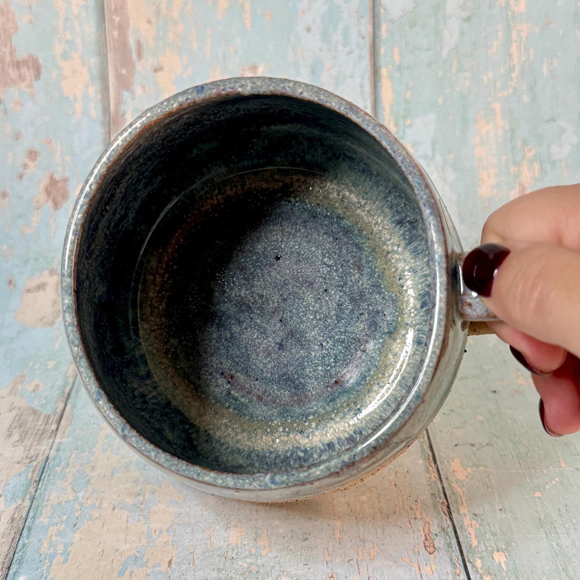 Blue Grey Hedgehog Mug, Large Ceramic Cup