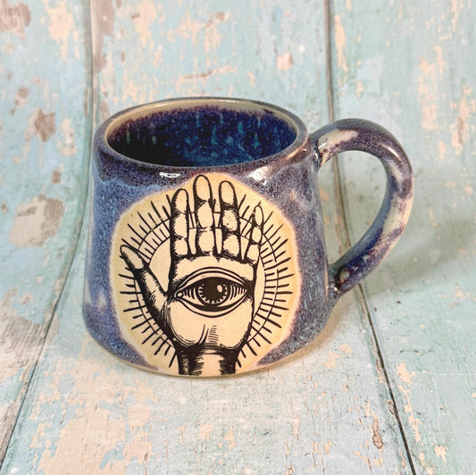 Purple Mystical Mug, Handmade Ceramic Cup - Second