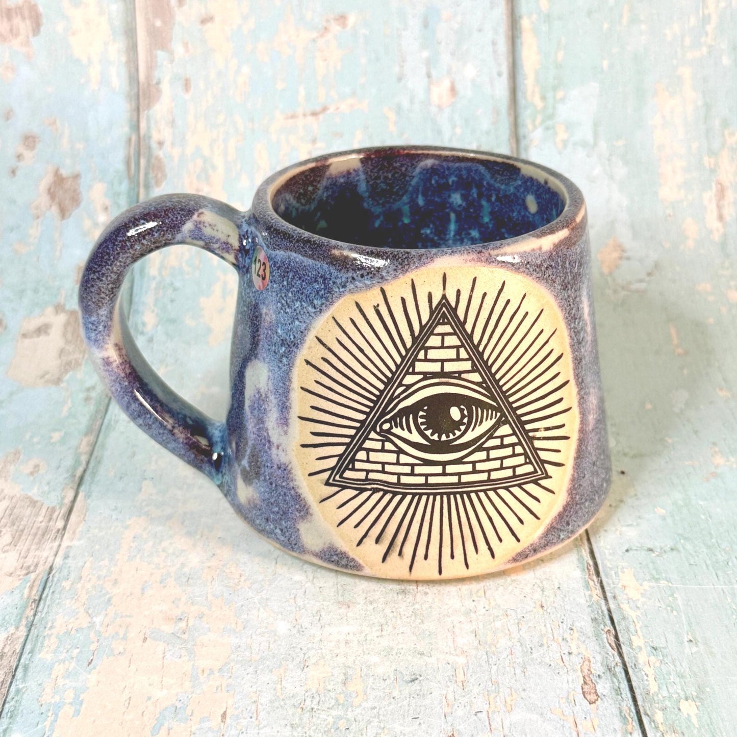Purple Mystical Mug, Handmade Ceramic Cup - Second
