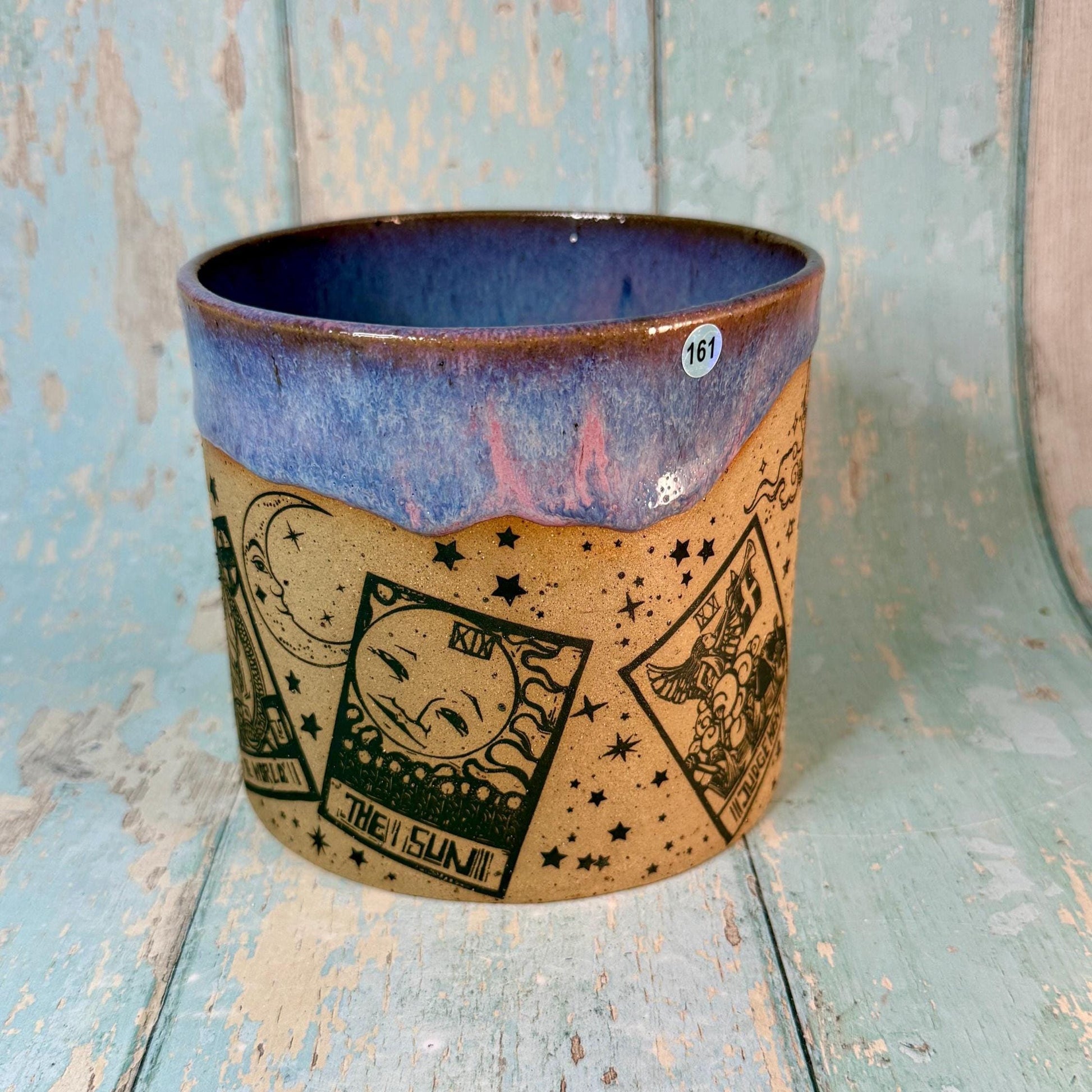 Purple Tarot Ceramic Planter, Indoor Plant Pot