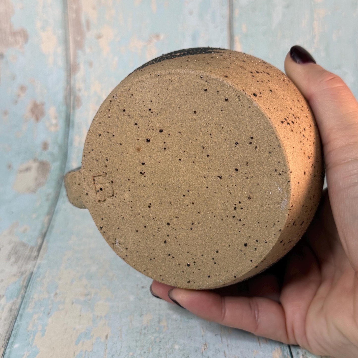 Green Christmas Tree Mug, Handmade Ceramic Cup