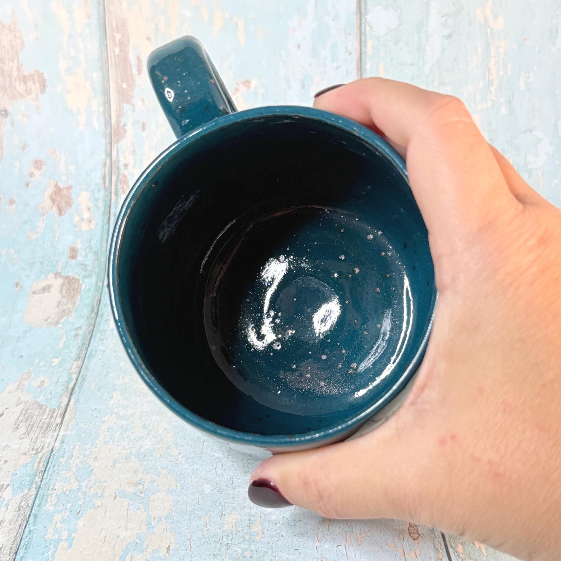 Green Christmas Tree Mug, Handmade Ceramic Cup
