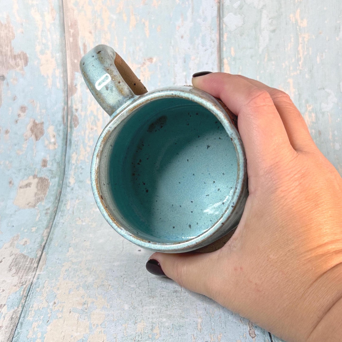 Green Christmas Tree Mug, Handmade Ceramic Cup