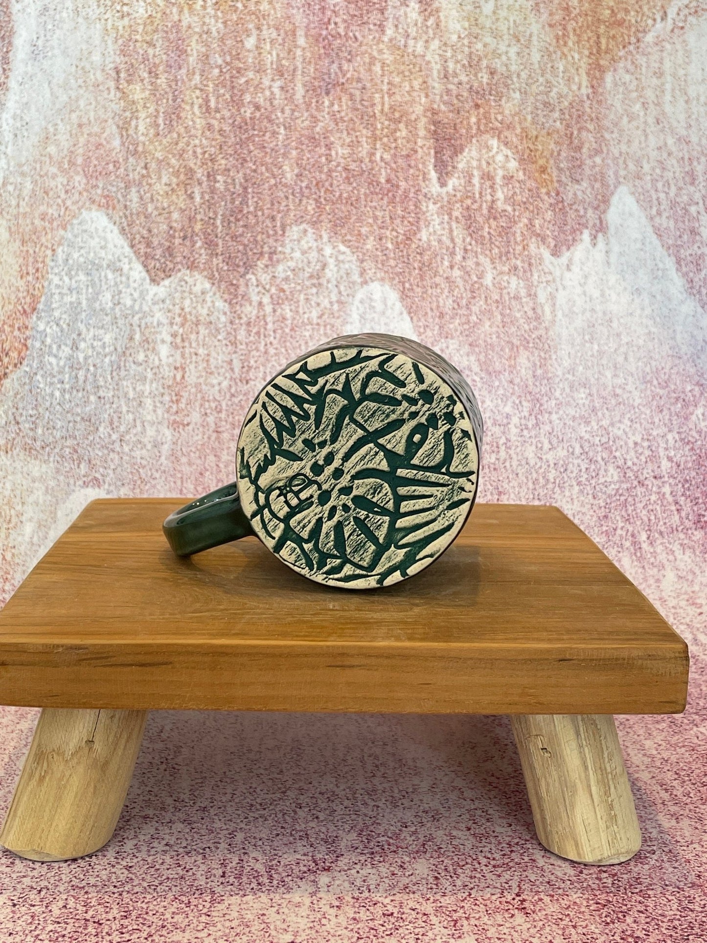 Monstera Leaf Mug, Small Green Ceramic - FJD Ceramics