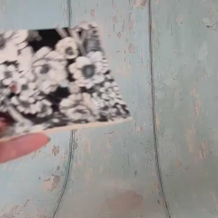 Black & White Floral Ceramic Soap Dish