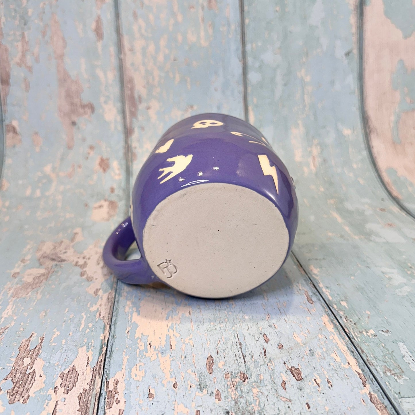 Purple Punk Mug, Handmade Ceramic Cup - FJD Ceramics