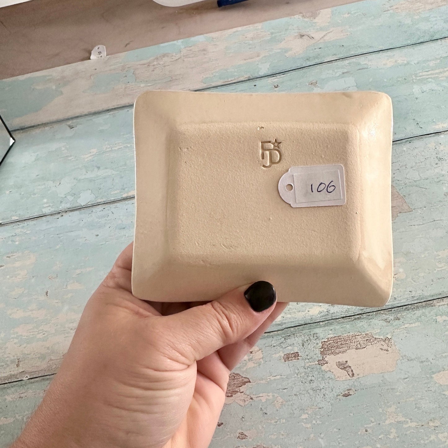 Small Floral Yellow Ring Dish, Handmade Ceramic Pot - FJD Ceramics