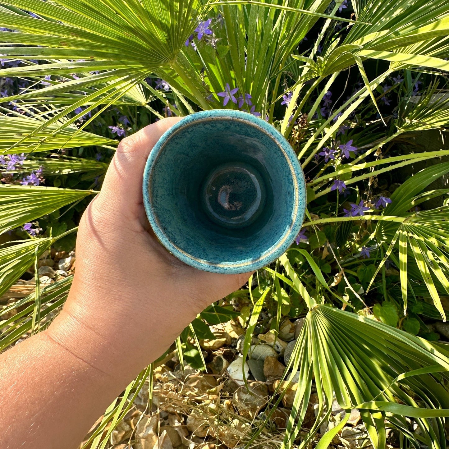 Turquoise Ceramic Tumbler, Handmade Modern Cup - FJD Ceramics