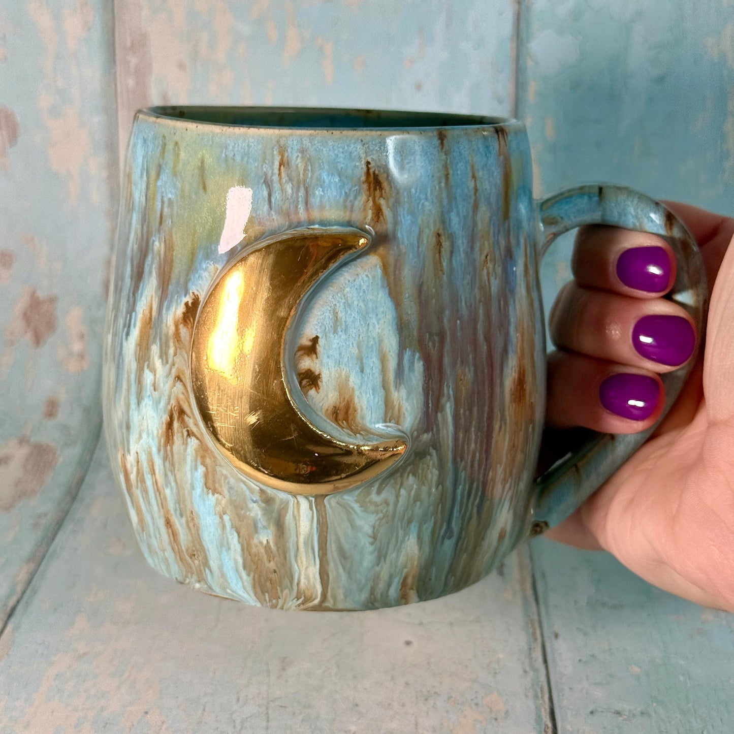 Blue Moon Mug, Large Ceramic Cup