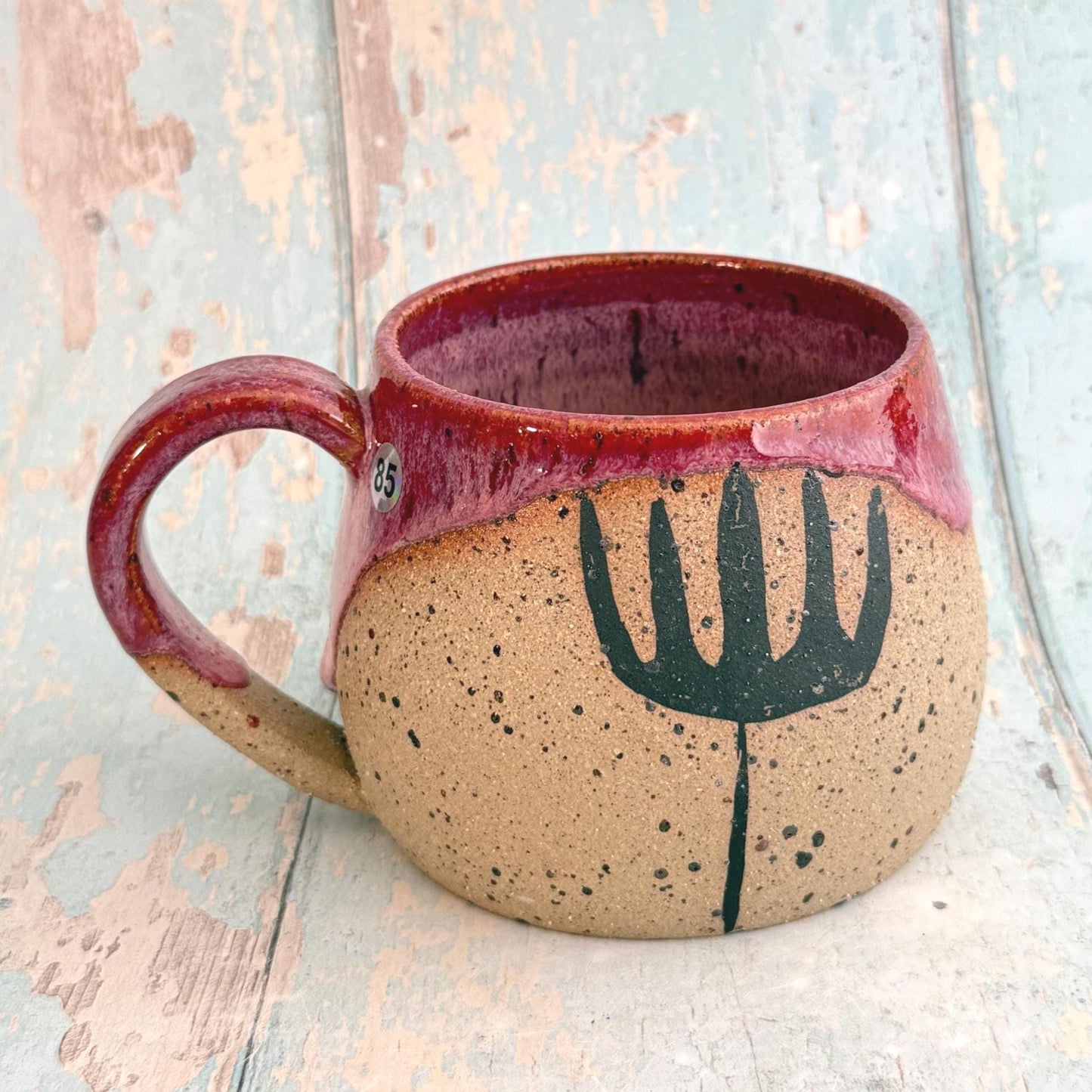 Pink Protea Mug, Large Flower Ceramic Cup