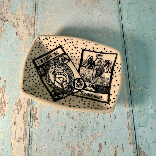 Tarot Card Jewellery Dish, Handmade Ceramic Pot