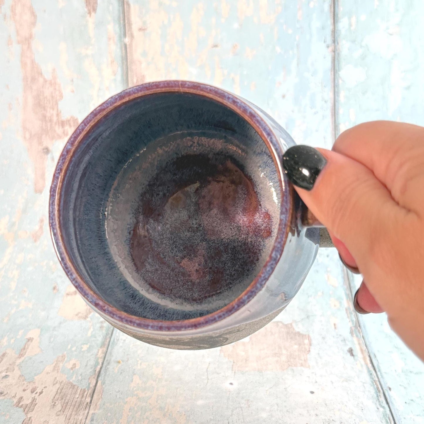 Purple Medusa Mug, Large Flower Ceramic Cup