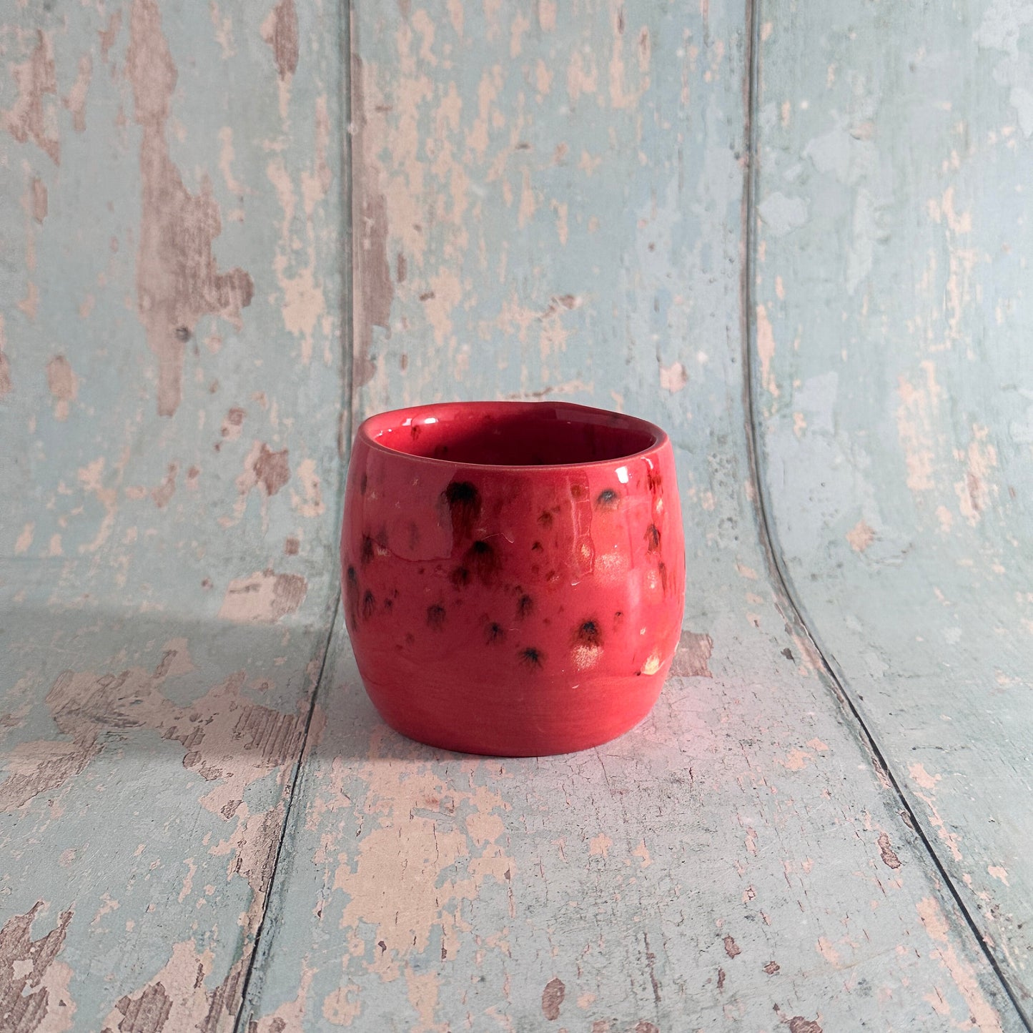 Handmade Ceramic Wine Cup, Coral Pink Tumbler