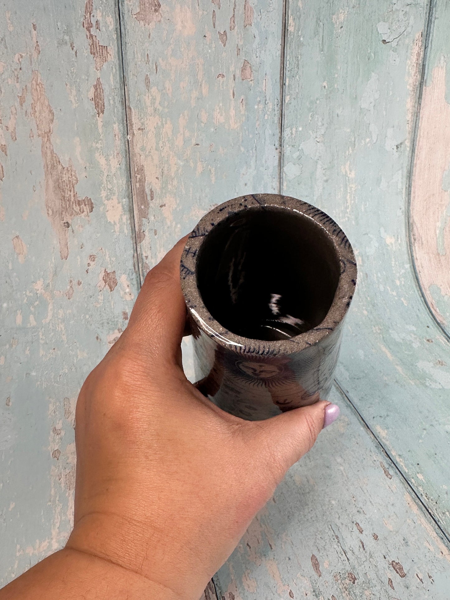Grey Space Ceramic Vase, Handmade Modern Pottery