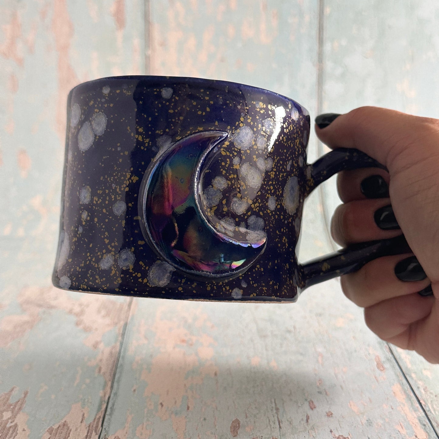 Blue Moon Mug, Large Ceramic Cup