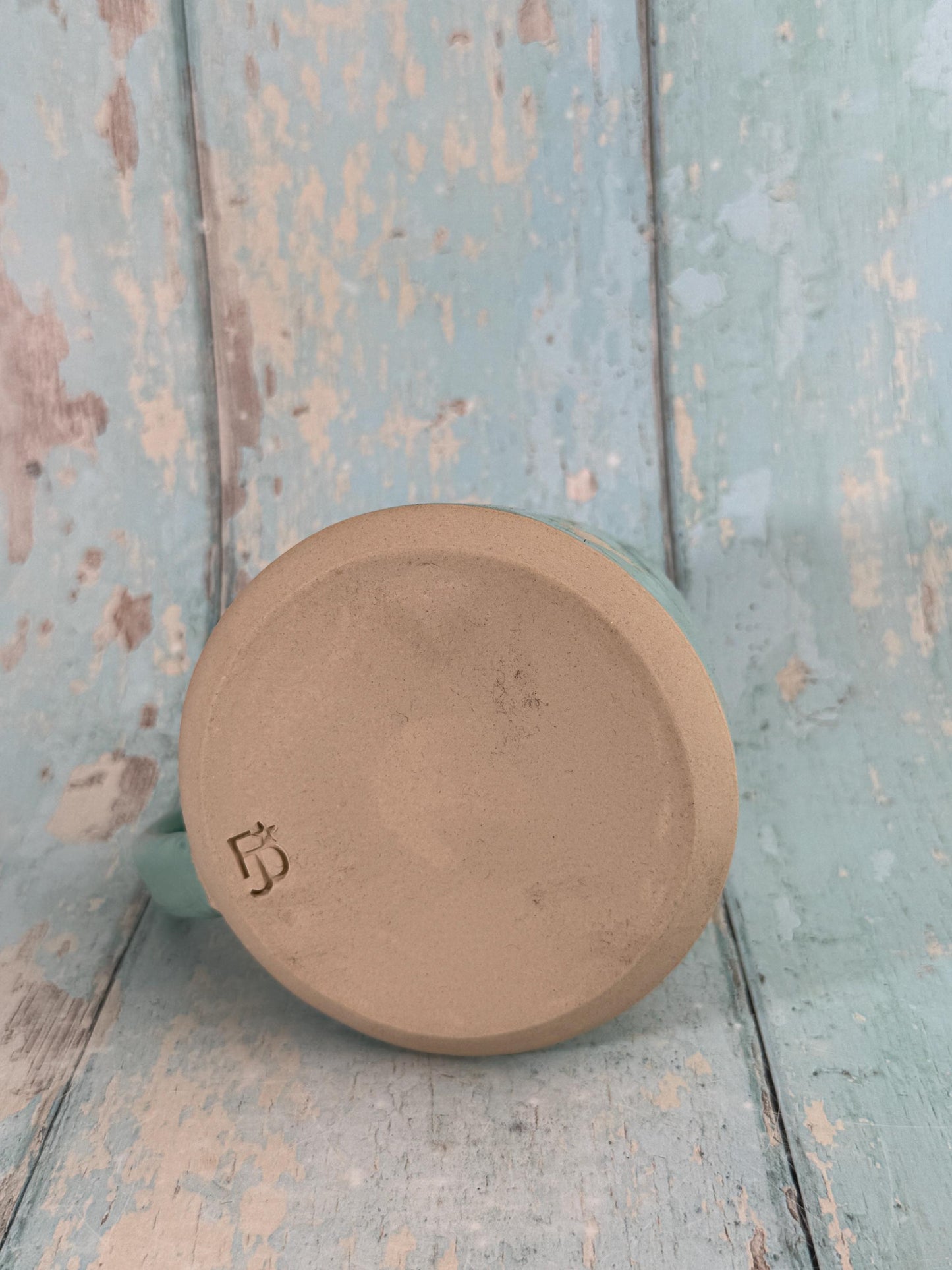 Turquoise Ghost Mug, Handmade Ceramic Cup, Spooky Halloween Mug