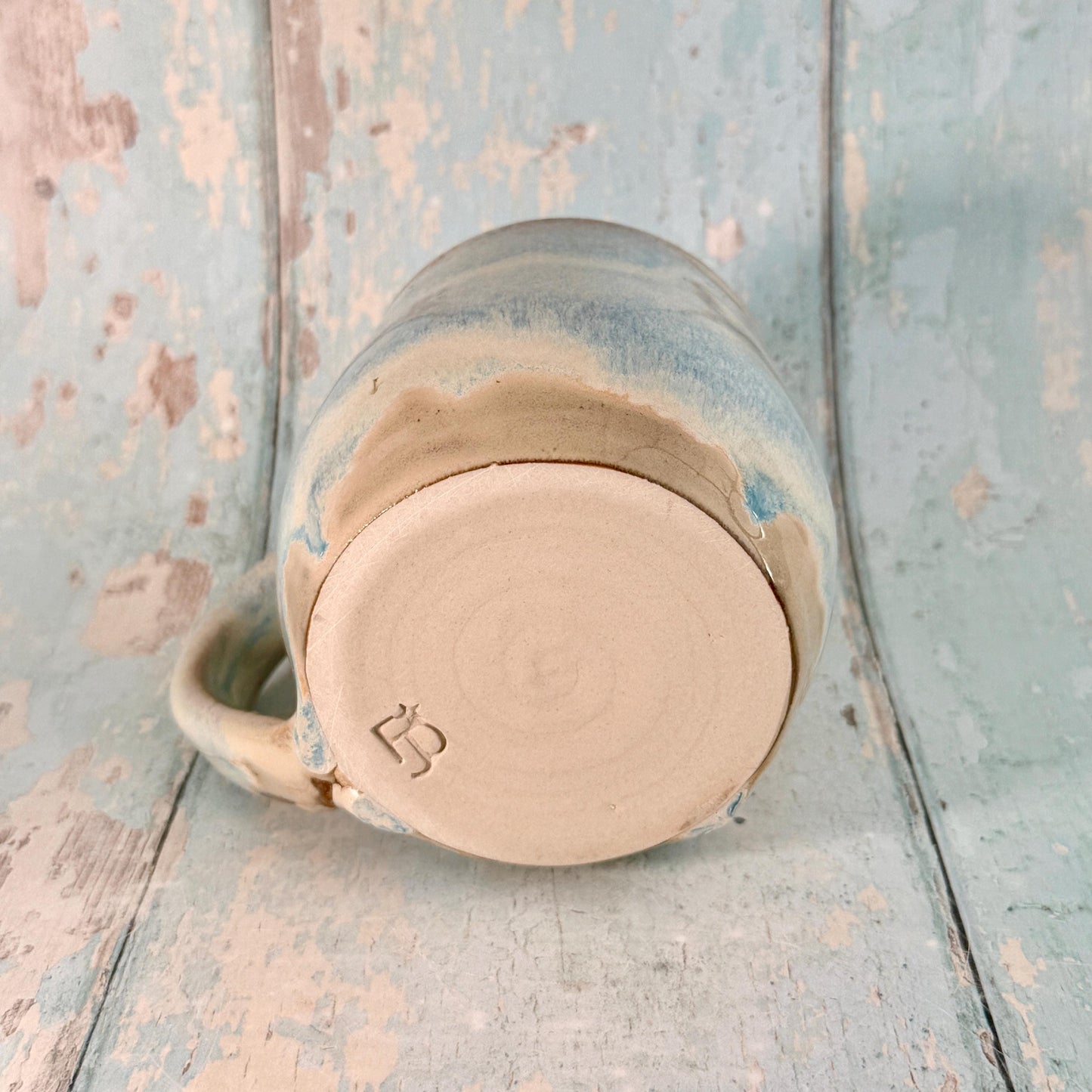 Blue and Gold Northern Star Mug, Handmade Ceramic Mug