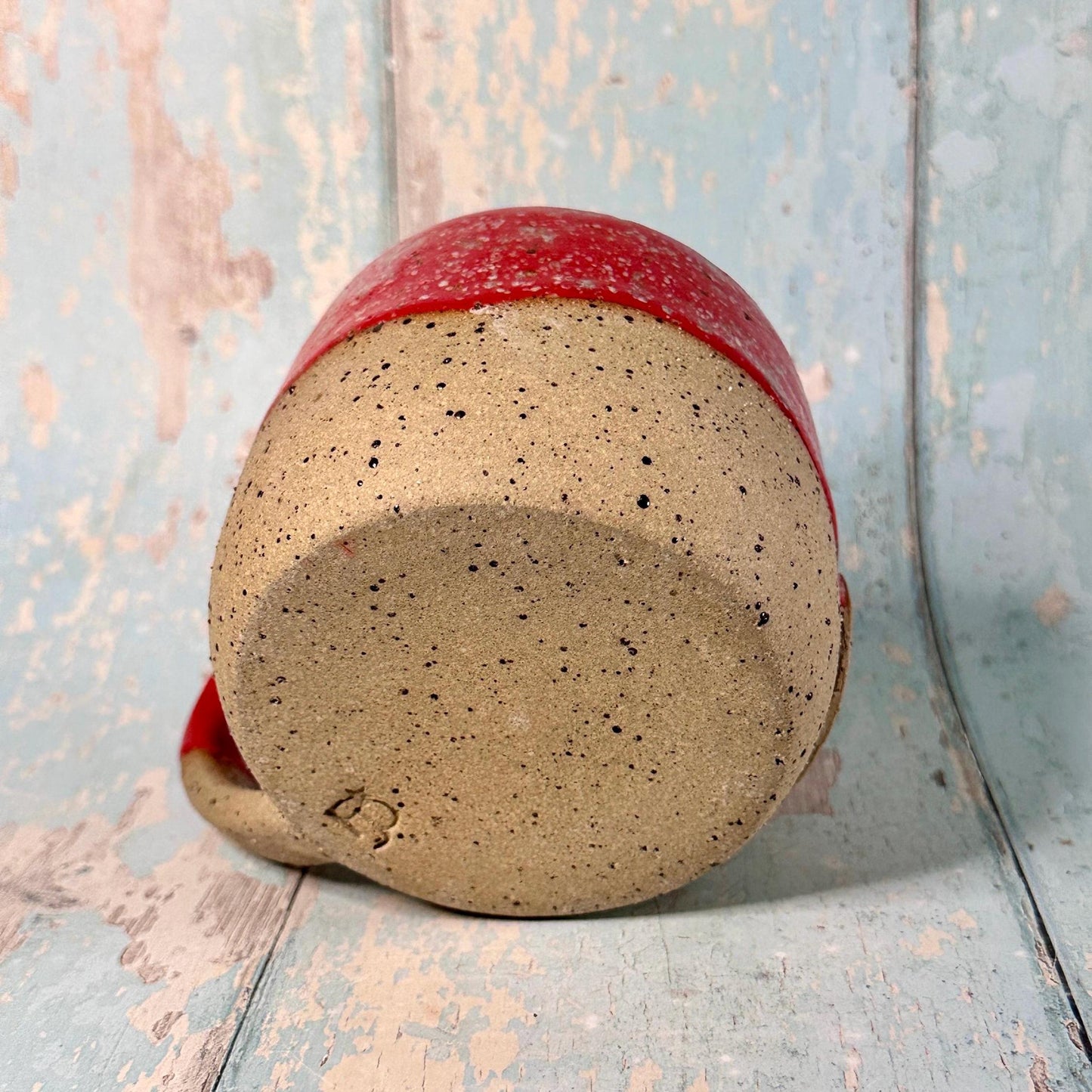 Red Christmas Hohoho Mug, Handmade Ceramic Cup - Father Christmas Santa