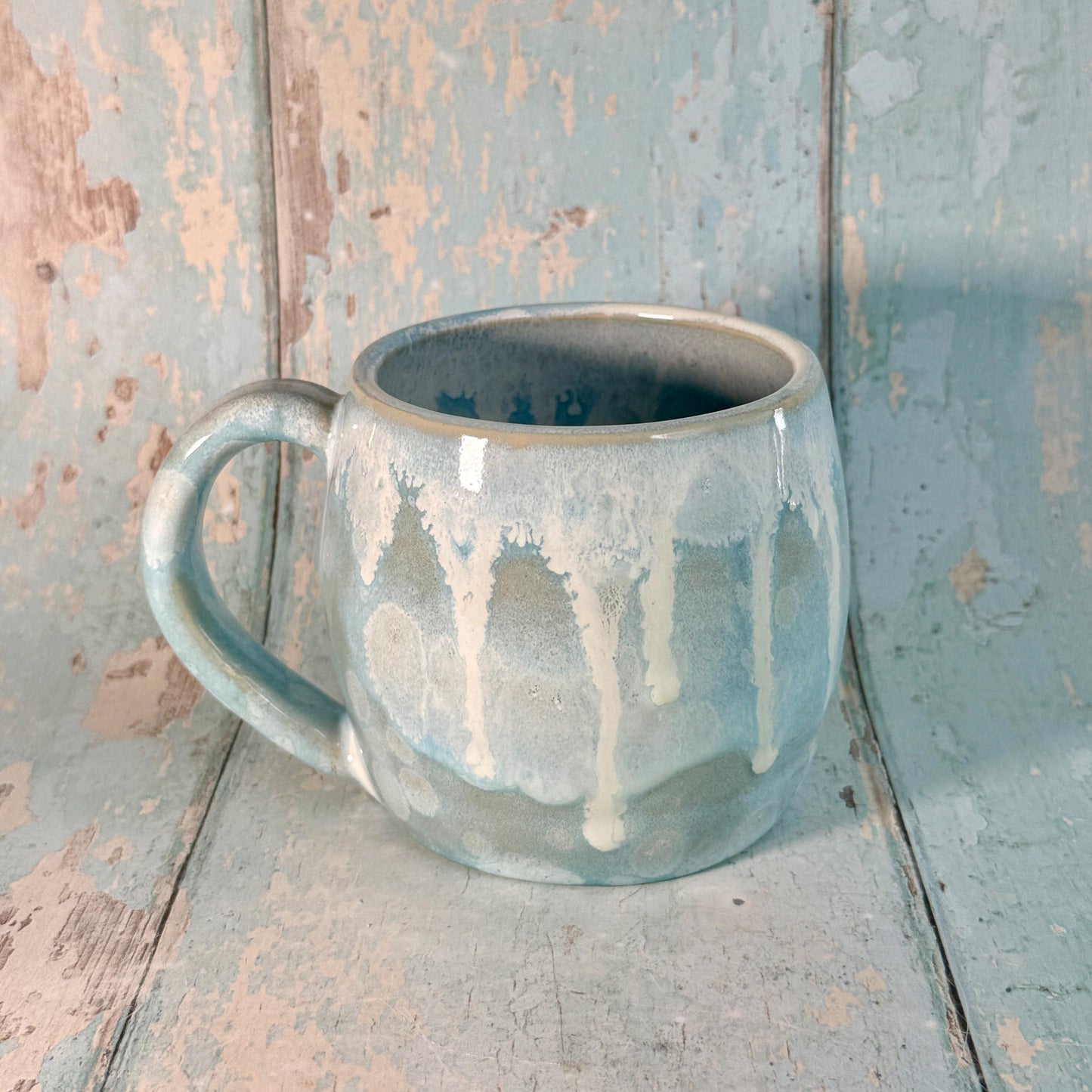 Blue and Gold Northern Star Mug, Handmade Ceramic Mug