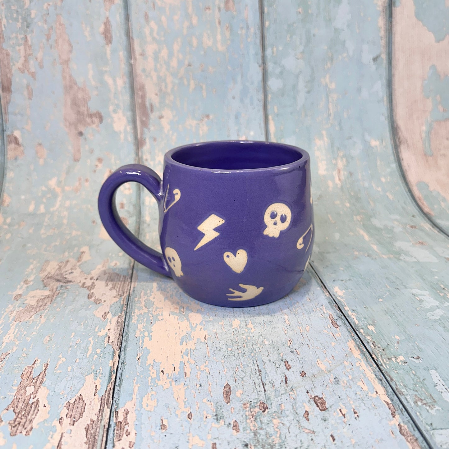 Purple Punk Mug, Handmade Ceramic Cup