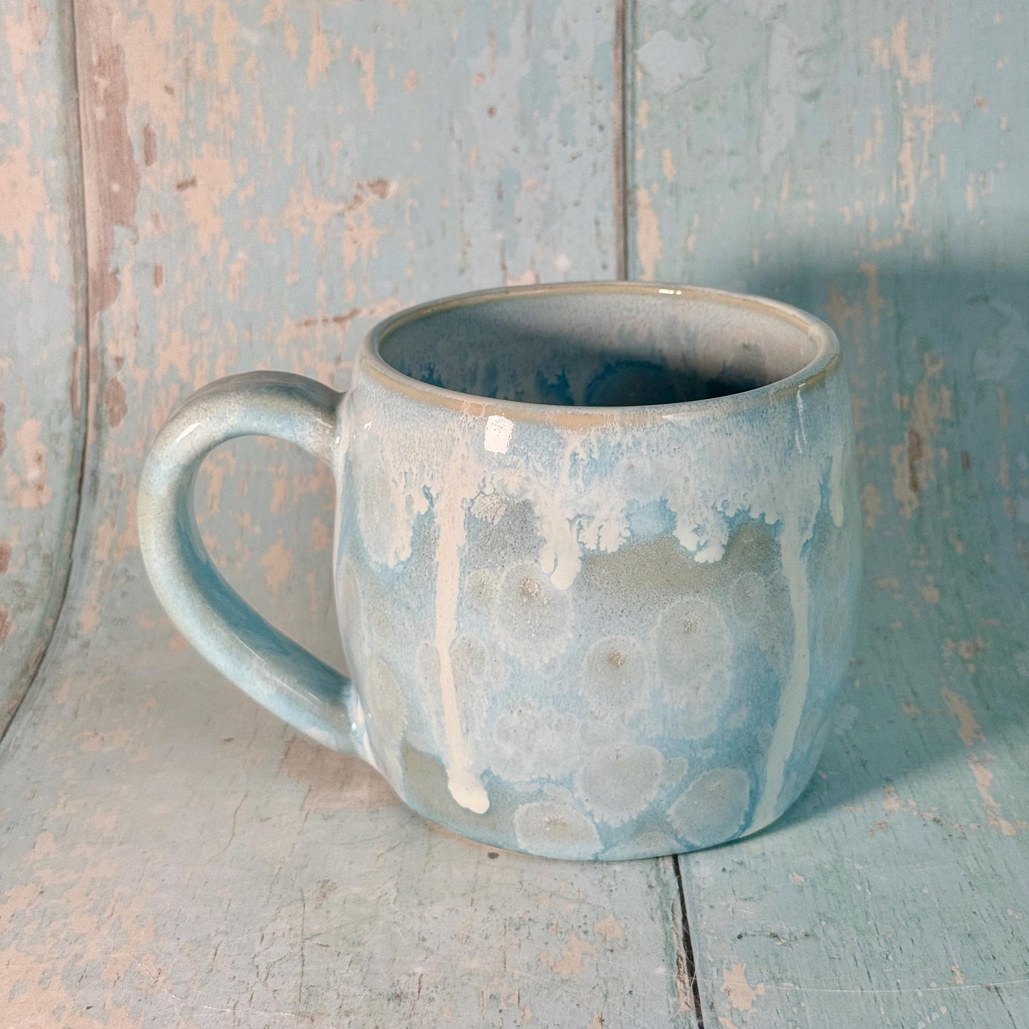 Blue Gold Star Mug, Handmade Ceramic Mug
