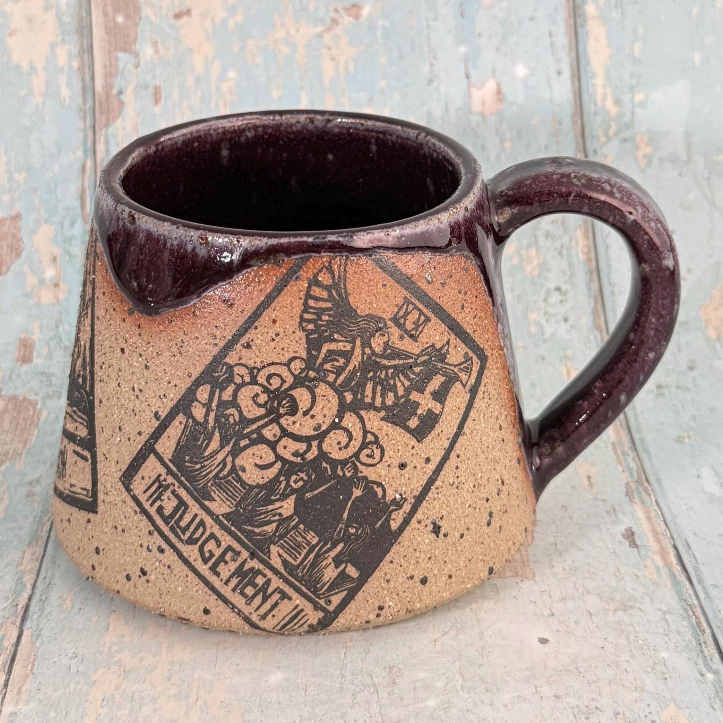 Purple Tarot Mug, Large Ceramic Cup