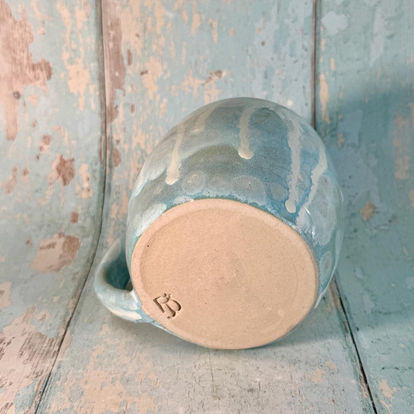 Blue and Gold Northern Star Mug, Handmade Ceramic Mug