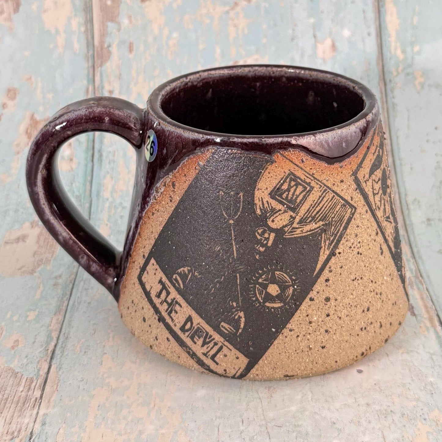 Purple Tarot Mug, Large Ceramic Cup