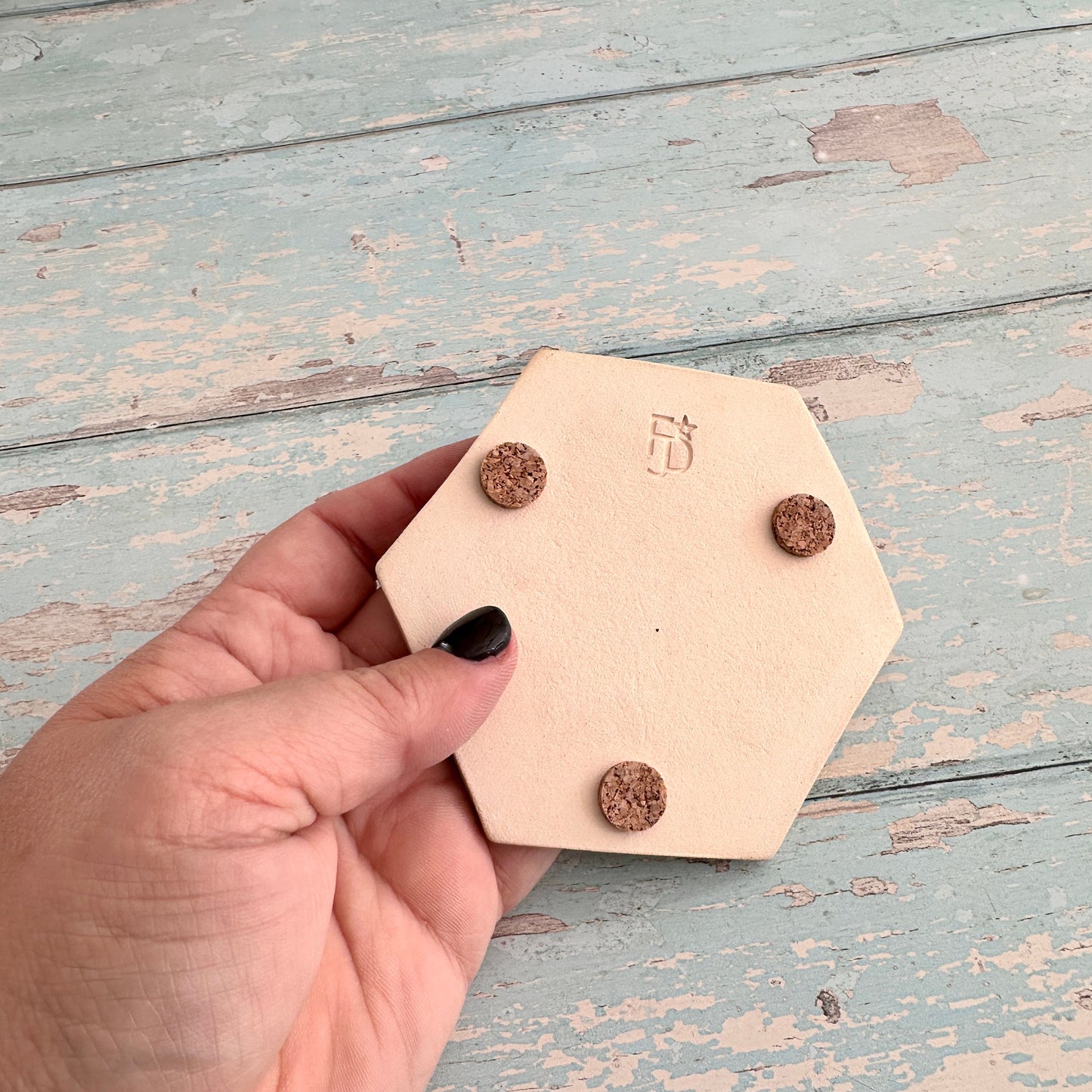 Turquoise Lotus Flower Coaster Handmade Ceramic