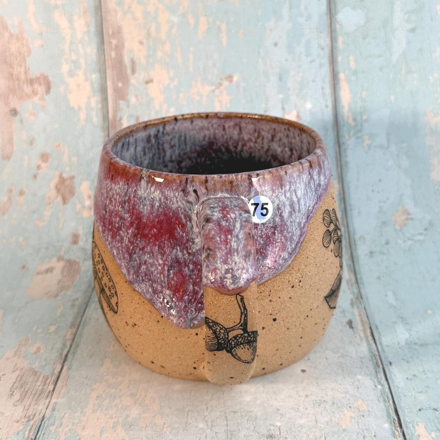 Purple Autumn Fall Mug, Large Ceramic Cup