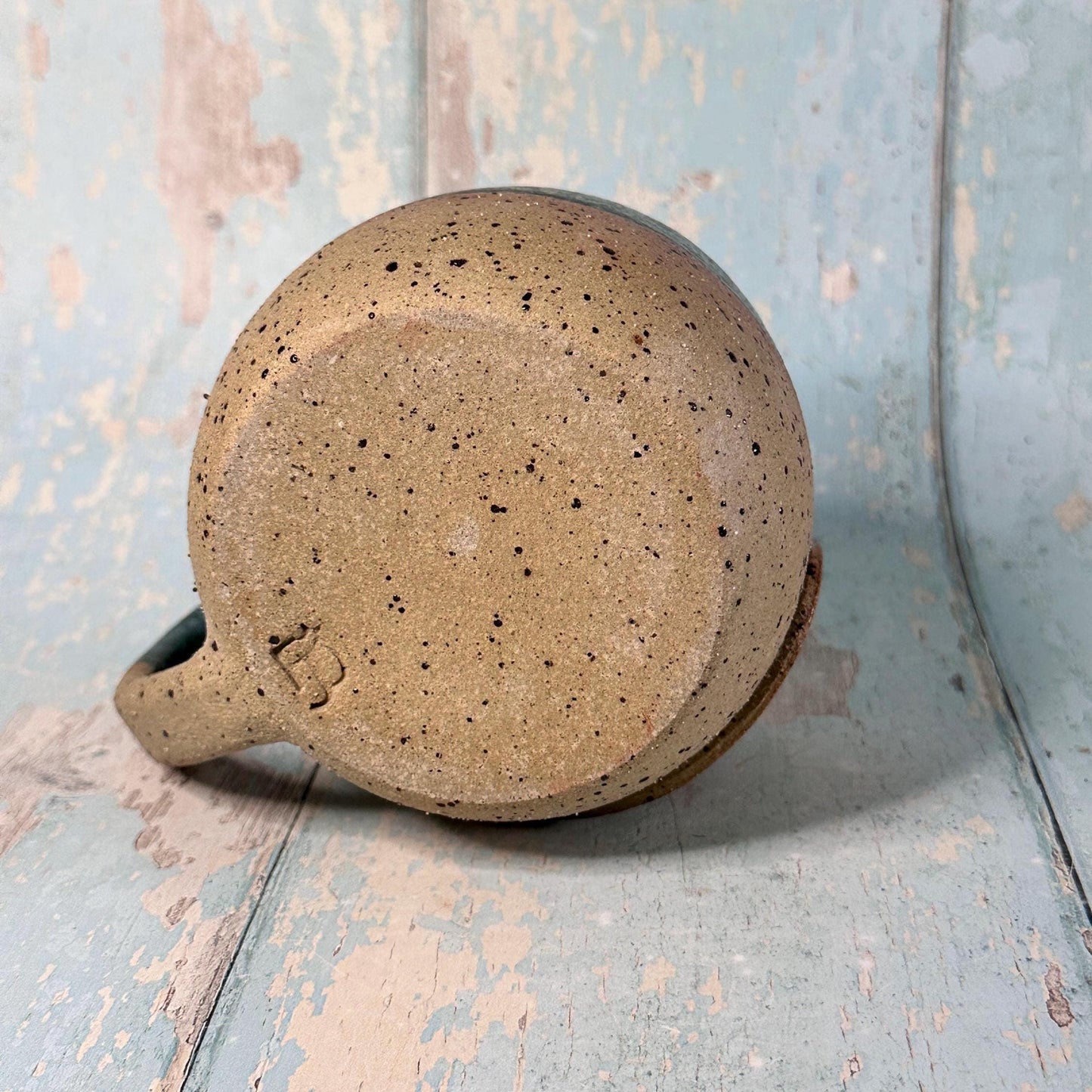 Green Christmas Hohoho Mug, Handmade Ceramic Cup - Father Christmas Santa