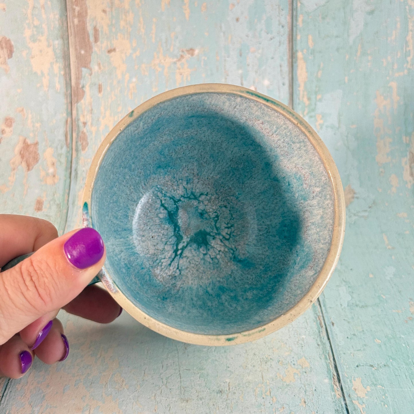 Turquoise Mandala Mug, Large Ceramic Cup
