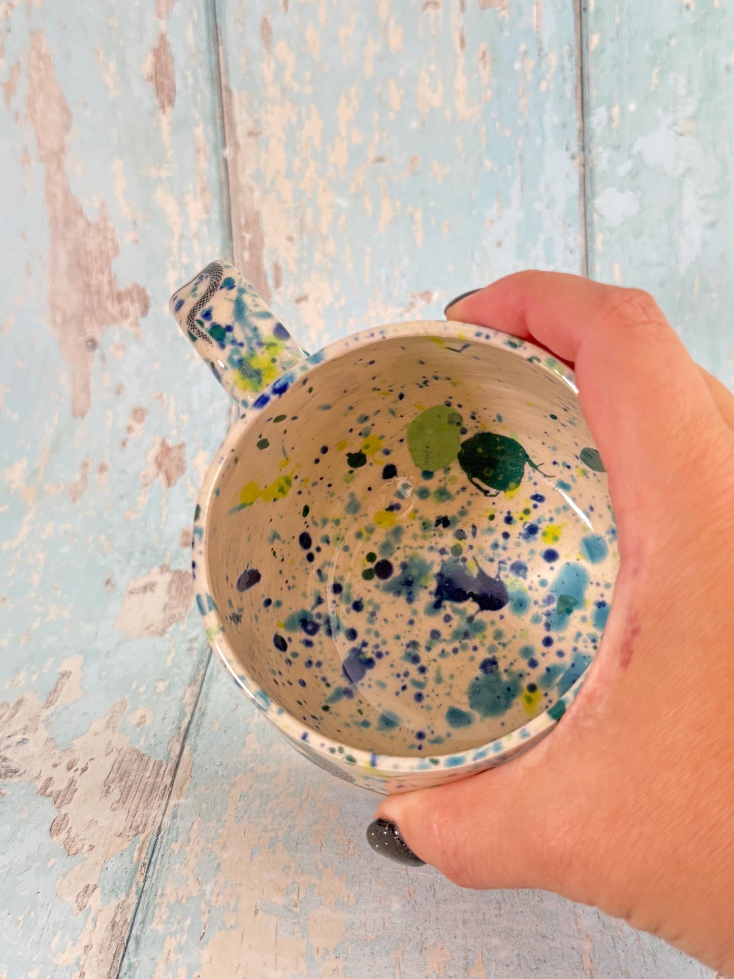 Skull and Snake Mug, Handmade Ceramic Cup